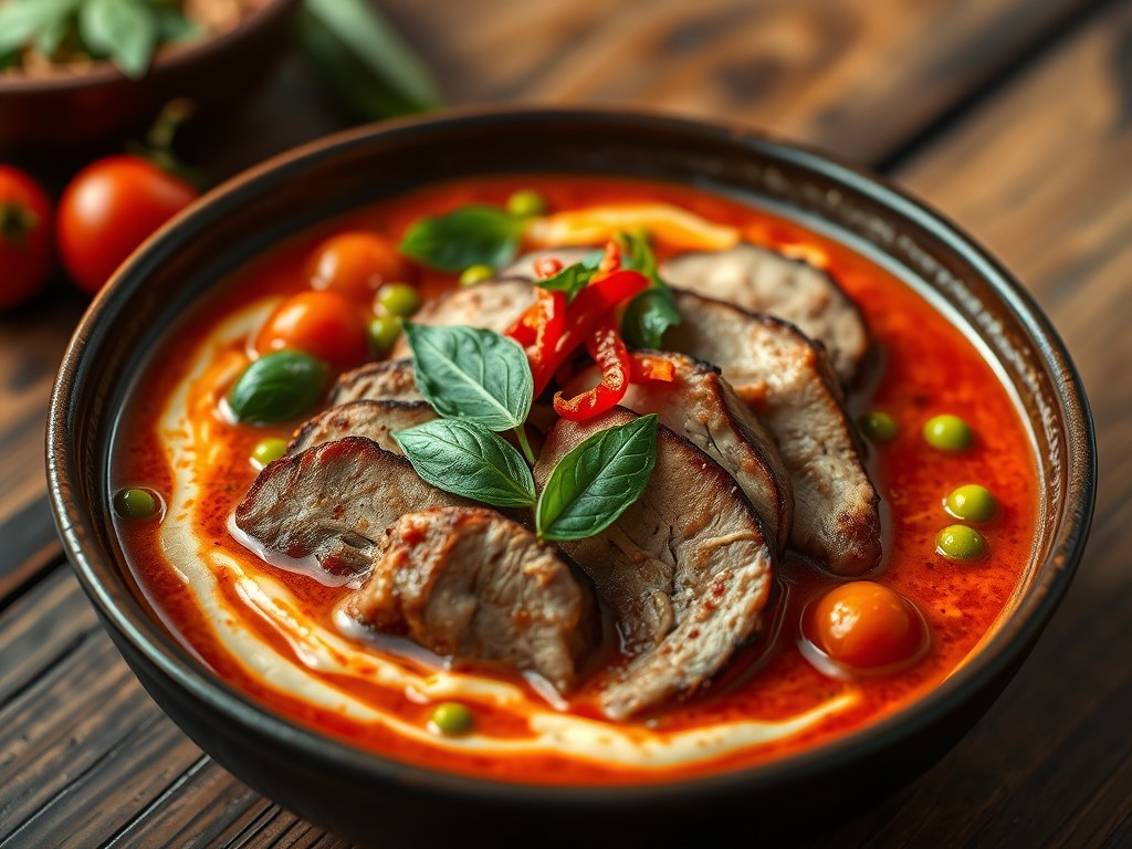Kaeng ped ped yang, AI-gegenereerde illustratie