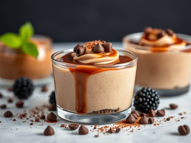 Kahlua mousse met koffiesaus