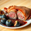 Kalfshaas- en ossenhaaspakketje met vijgensaus