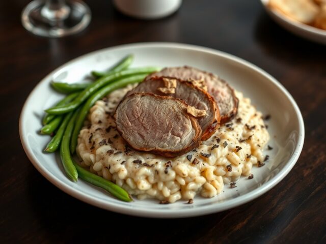 Kalfshaas op truffel vanille-risotto