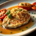 Kalfskotelet met een mosterd gratin (zie opm)