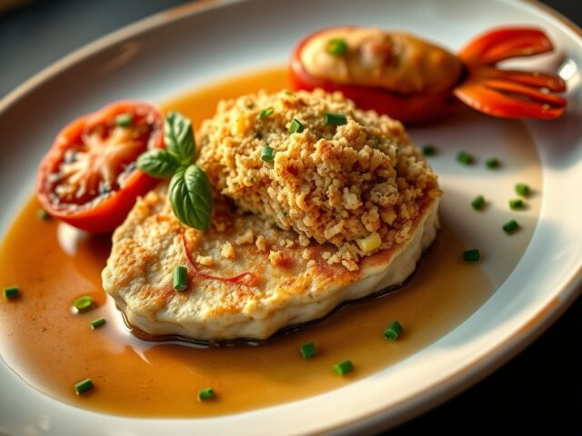 Kalfskotelet met een mosterd gratin (zie opm)