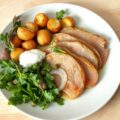 Kalfslapjes met geroosterde aardappeltjes