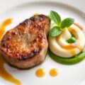 Kalfsmedaillon met aardappelmousseline en erwtenpuree