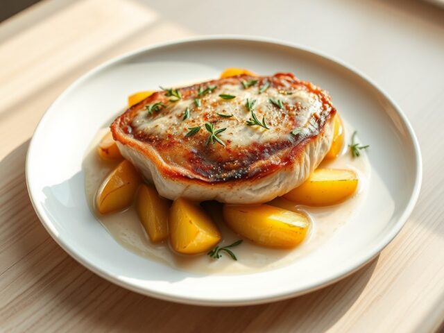 Kalfsmedaillon met appeltjes