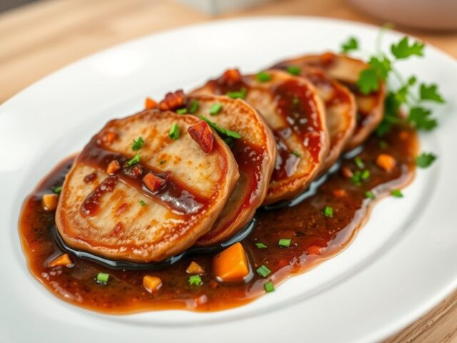 Kalfspicata met espagnolasaus