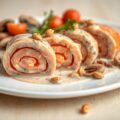 Kalfsrolletjes met gerookte zalm en oesterzwammensaus