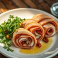 Kalfsrolletjes met mozzarella en ham