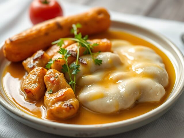 Kalfstong met Zure Saus en Peertjes