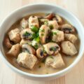 Kalfsvleesragout met champignons en verse kruiden