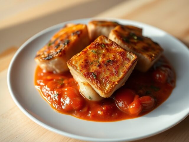 Kalfszwezerik met tomatensaus