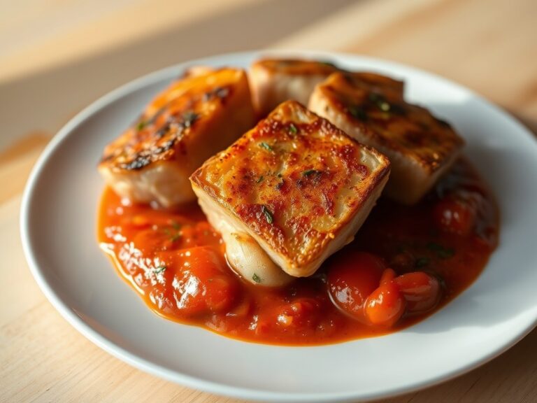 Kalfszwezerik met tomatensaus
