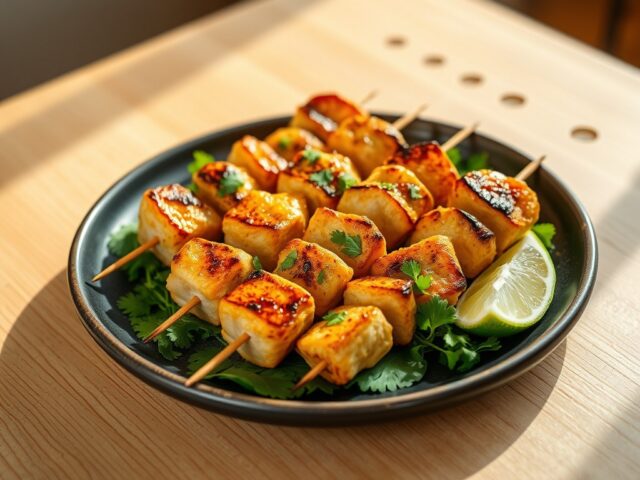 Kalkoenbrochettes met curry