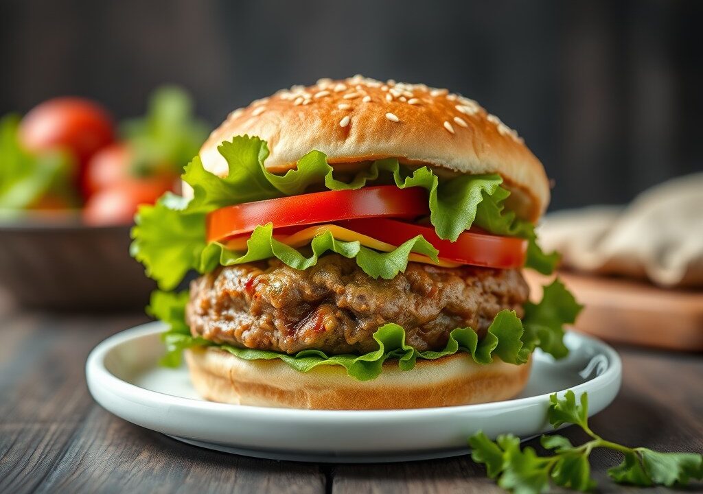 Kalkoenburger, AI-gegenereerde illustratie