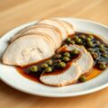 Kalkoenfilet met cognac portsaus en groene pepertje