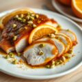 Kalkoenfilet met sinaasappel en pistachenoten