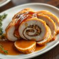 Kalkoenfricandeau met saucijsjes tijm vulling