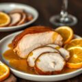 Kalkoenhaasje met trappist en sinaasappel