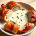 Kalkoenpakketjes en smeuïge saus met geitenkaas