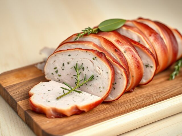 Kalkoenpate met gerookt spek