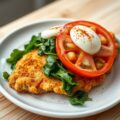 Kalkoenschnitzel met spinazie en tomaat