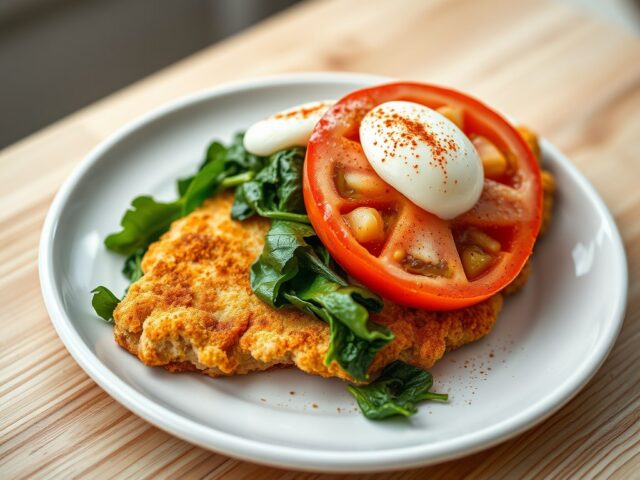 Kalkoenschnitzel met spinazie en tomaat