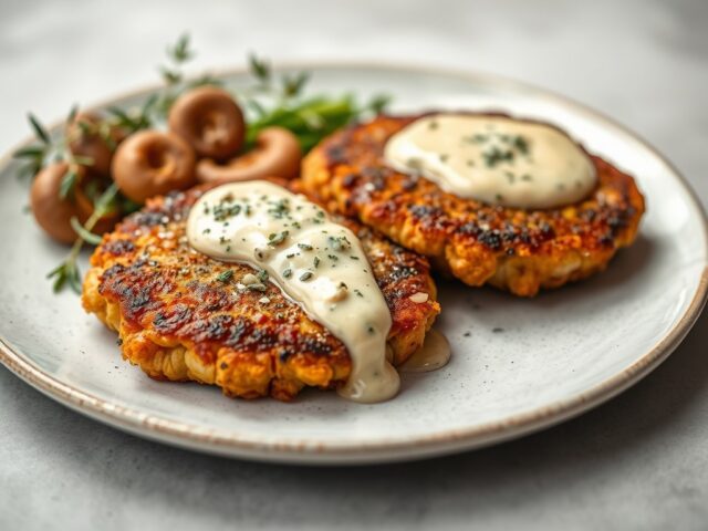 Kalkoensnitzel met gorgonzolasaus