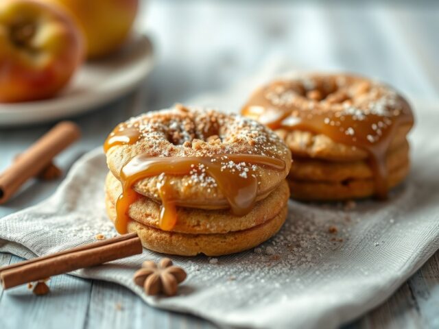 Kaneelcakejes met appel-kaneel stroop — AI-gegenereerde illustratie