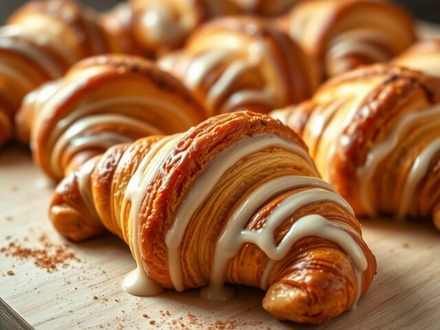 Kaneelcroissantjes met glazuur