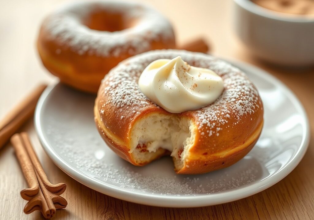 Kaneelroom donuts, AI-gegenereerde illustratie