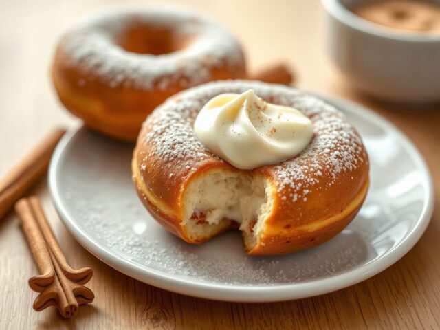 Kaneelroom donuts — AI-gegenereerde illustratie