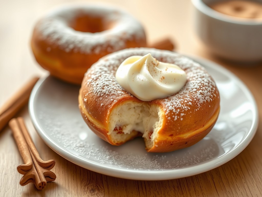 Kaneelroom donuts, AI-gegenereerde illustratie