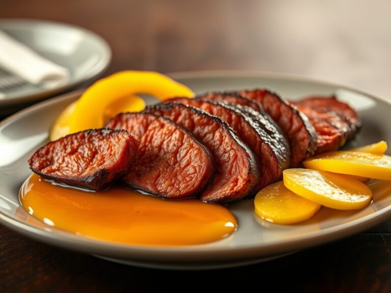 Kangoeroefilet met mangosaus