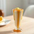 Karnemelkmouse met karamelsaus.
