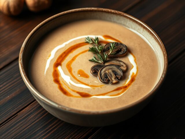 Kastanjesoep met cognac en truffelolie