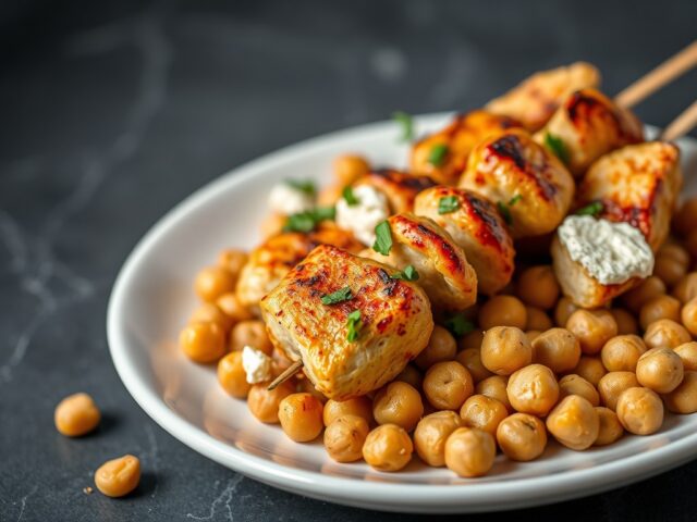 Kebab en kikkererwten — AI-gegenereerde illustratie