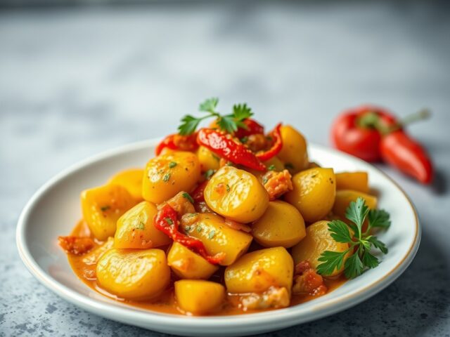 Kerrie-aardappels — AI-gegenereerde illustratie