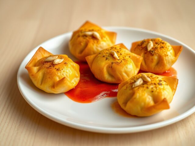 Kerriekussentjes met tomatensaus