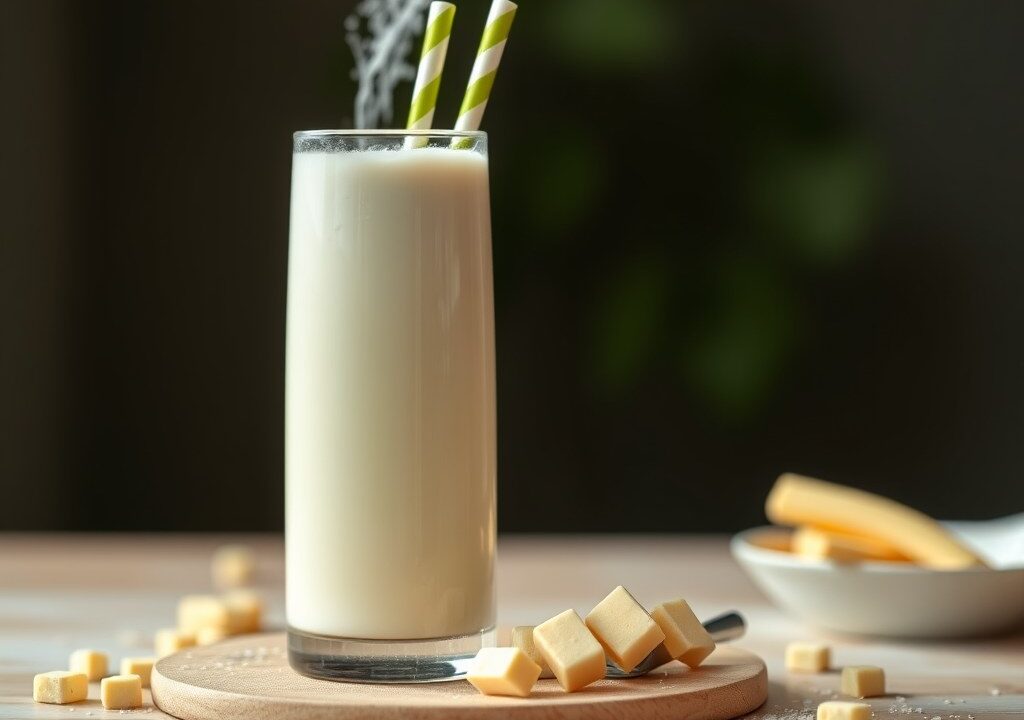 Kers-amandel milkshake — AI-gegenereerde illustratie