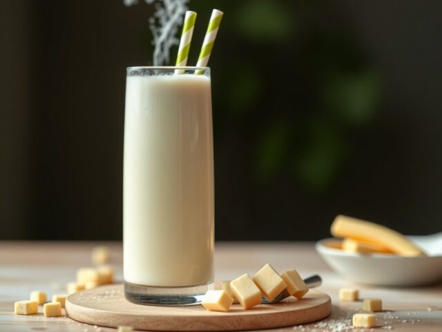 Kers-amandel milkshake — AI-gegenereerde illustratie