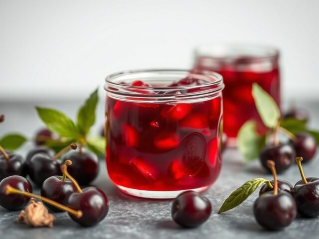 Kersenjam met rozenbottelthee