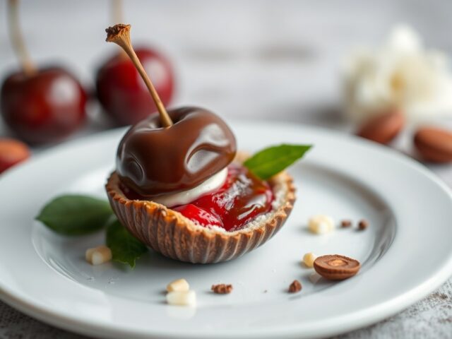 Kersenschelp met chocoladeroom