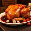Kerstkalkoen met chocoladesaus