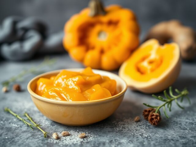 Kerstmarmelade van pompoen — AI-gegenereerde illustratie