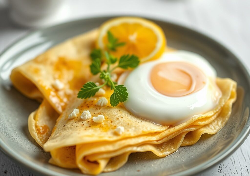 Kip (Crêpes de Poule Citronnées), AI-gegenereerde illustratie