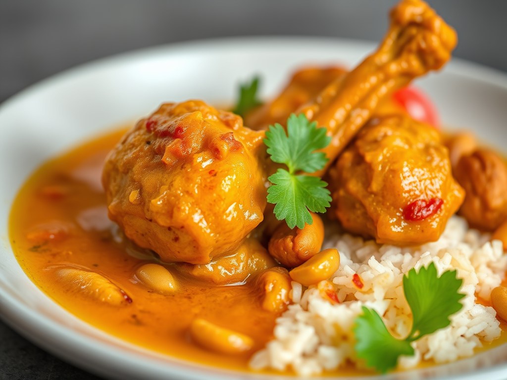 Kip Curry uit Maleisië (Ayam Rempah), AI-gegenereerde illustratie