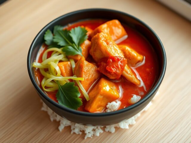 Kip en Groene Kool met Thaise Curry