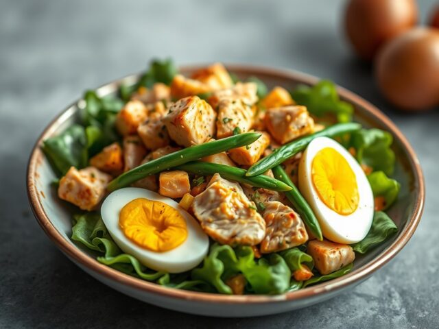 Kip-kerrie maaltijd salade