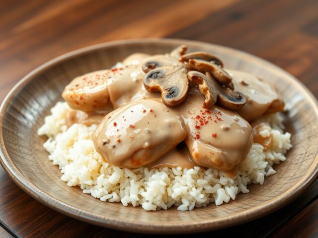 Kip met champignonsaus