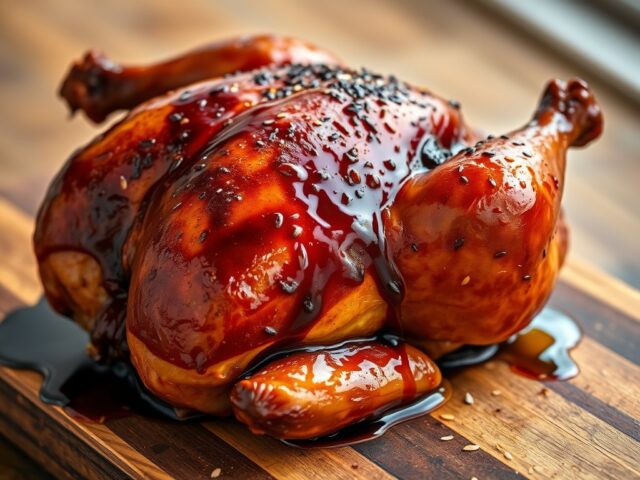 Kip met Teriyaki-Sinaasappel Saus